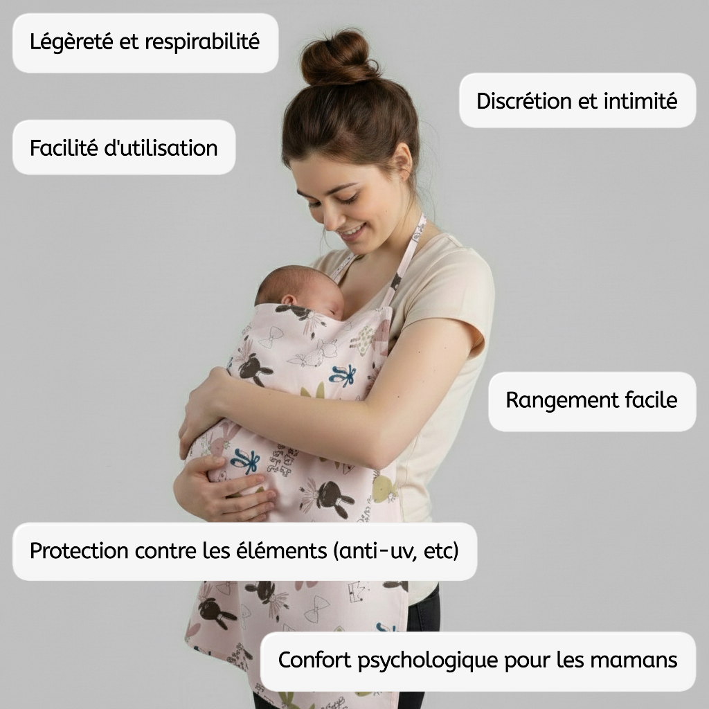 Cape d'Allaitement en Coton Doux | Tablier de Maternité Anti-UV & Respirant