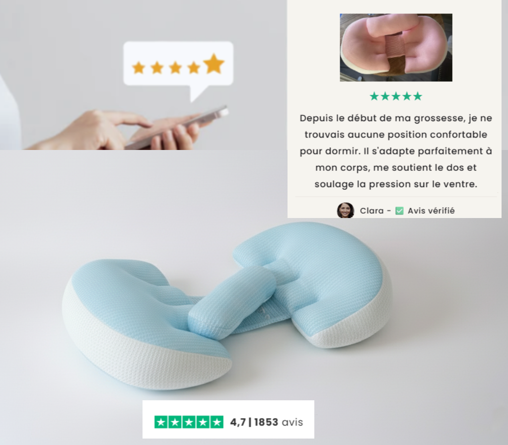 Coussin de Grossesse respirant et mémoire de forme