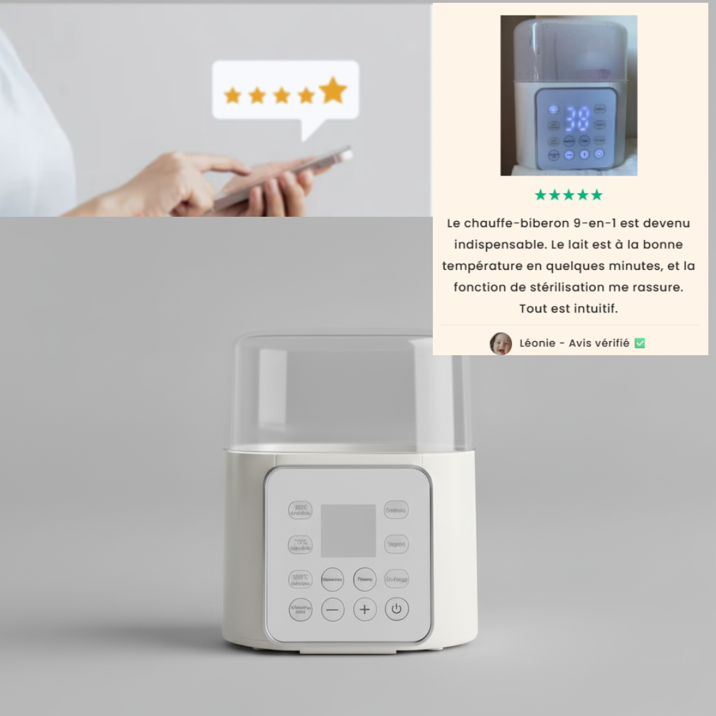 Chauffe-biberon multifonction 9 en 1 numérique