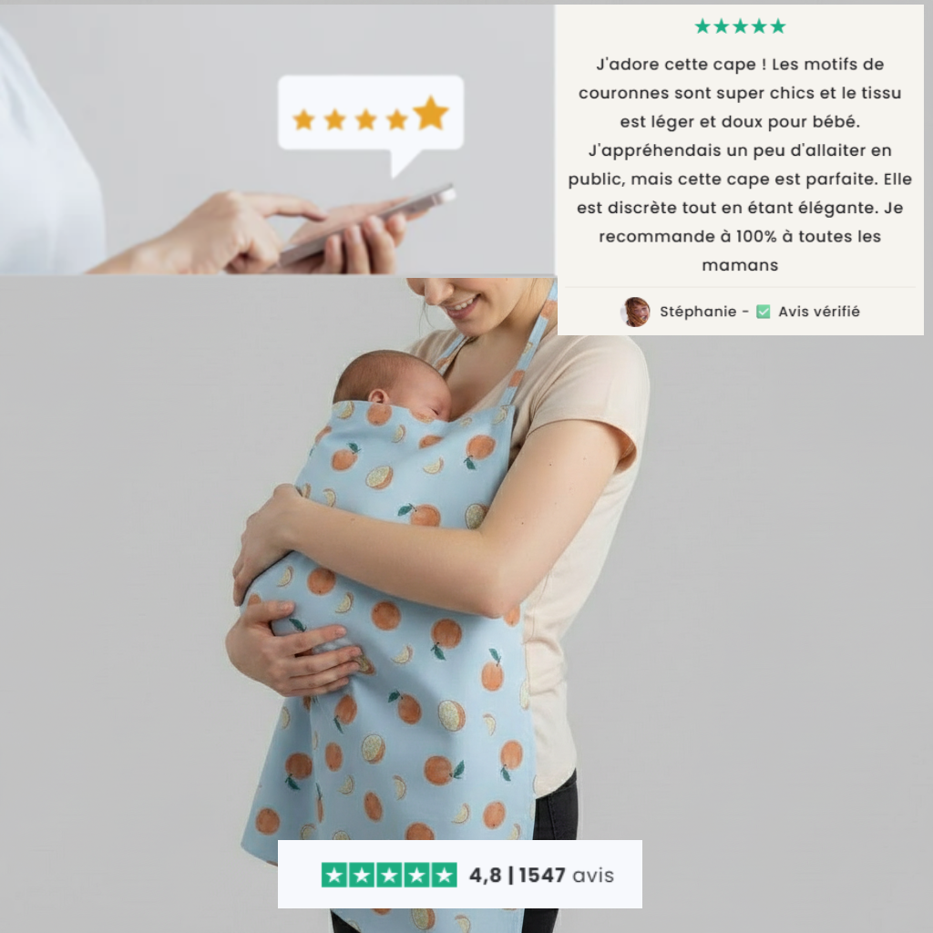 Cape d’allaitement en coton imprimé tendance