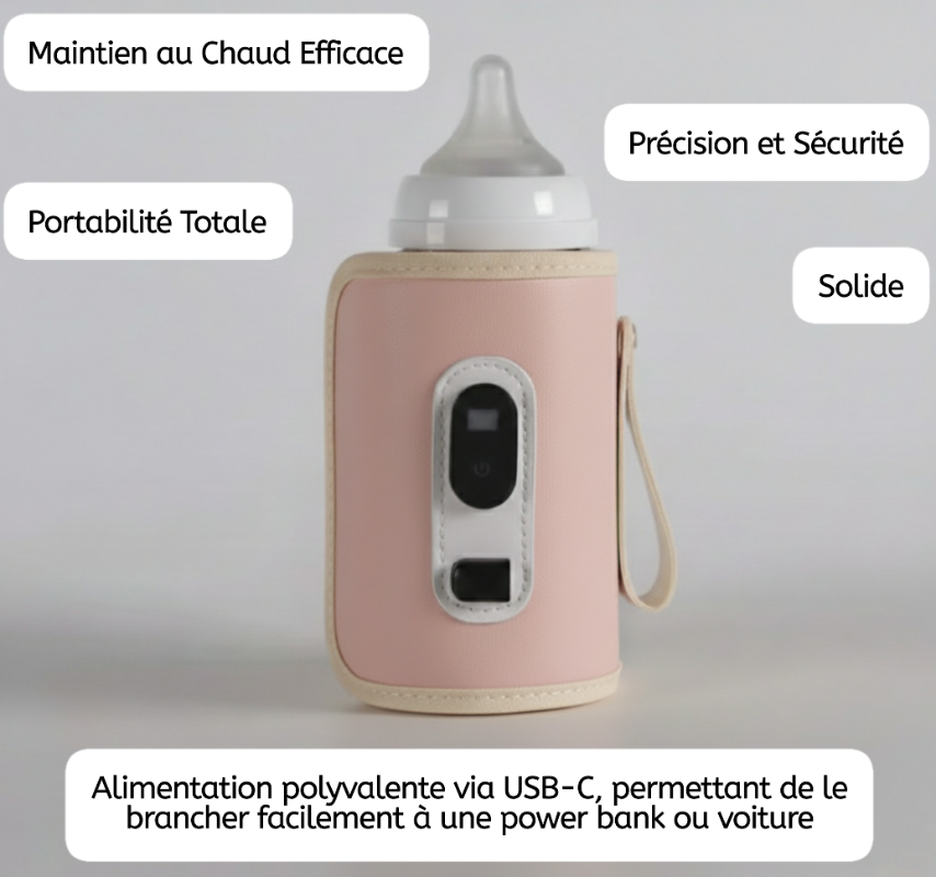 Chauffe-Biberon Portable USB-C | Maintien au Chaud